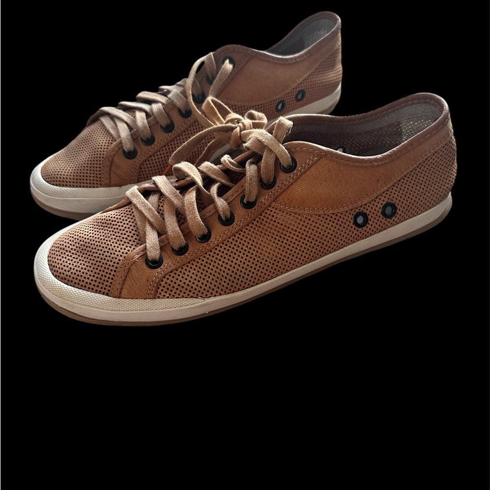 Sebago Tan Perforated Lace-Up Sneakers